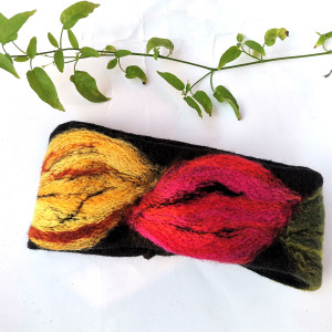 ciepła wełniana opaska filcowana zimowa