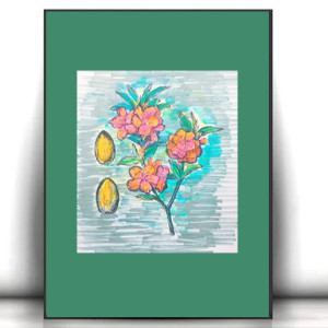 retro plakat A3, retro grafika na ścianę, 30x40 plakat z kwiatami, botaniczny plakat, kwiaty plakat, vintage obrazek do domu, A3 plakat z kwiatkami, rośliny plakat na ścianę, boho grafika A3