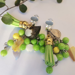 Klipsy zielone z chwostami