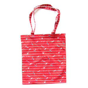 nowa torba z nadrukiem, czerwona torba z płótna, płócienna torba A4, czerwona shopperka, boho torba z bawełny, shopperka, szoperka