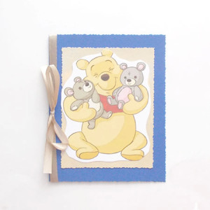 kartka z misiem, miś kartka bez życzeń, bajkowe kartki dla dzieci, Kubuś Puchatek kartka, kartka z Kubusiem Puchatkiem, kartka dla chłopca, kartka dla dziewczynki,kartka z miśkami