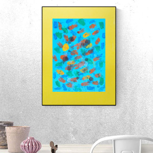 minimalizm dekoracja na ścianę, abstrakcyjny rysunek 30x40, nowoczesna grafika do loftu, abstrakcja do domu A3