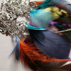 Klipsy bujne piora etno boho polecam