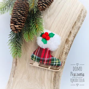 But z łyżwą- bomka, ozdoba choinkowa