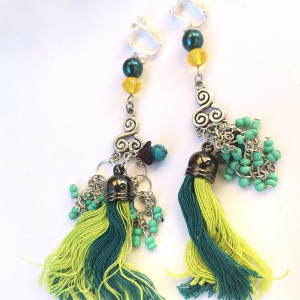 Klipsy frędzle etno boho folk box