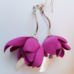 Kolczyki  róż amarant