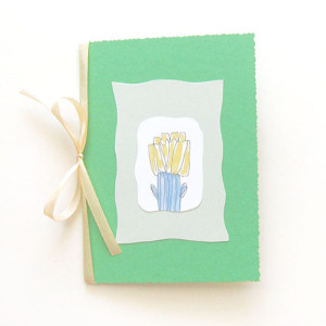 zielona kartka bez życzeń, kartka z kwiatkiem, kwiat kartka, kartka ręcznie malowana, proste kartki bez tekstu, fajne kartki okolicznościowe