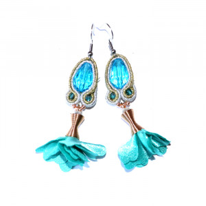 Kolczyki Sutasz Turquoise Flowers