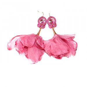 Kolczyki Sutasz Dirty Pink Flowers