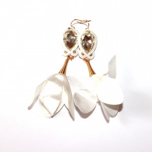 Kolczyki Sutasz White Flowers