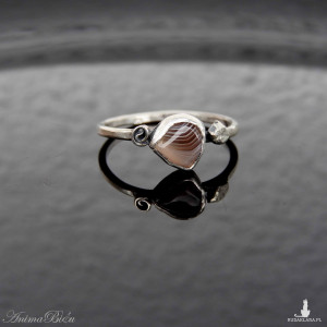 Pierścionek srebrny z agatem rozmiar 17