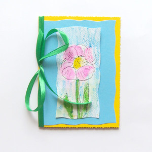 malowana ręcznie kartka, kwiatek kartka bez życzeń, kartka ręcznie malowana, kartka z kwiatkiem, zaproszenie bez tekstu, podziękowanie, wiosenna kartka