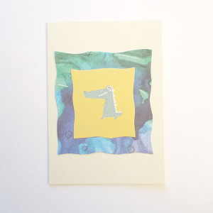 śmieszna kartka, kartka bez życzeń, kartka dla dziecka, pastelowa kartka, krokodyl kartka, fajna kartka