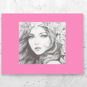 szaro różowy plakat A4, różowo szary plakat na ścianę, plakat z kobietą, plakat z dziewczyną, mały plakat do salonu, nowoczesny plakat do sypialni, dziewczyna plakat A4, boho plakat 21x30