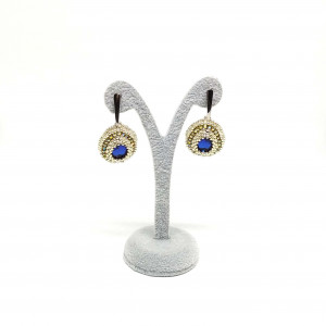 Kobaltowo-srebrne kolczyki Aurora