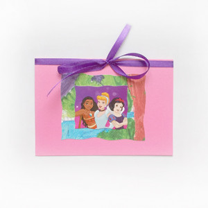 bajkowa kartka, kartka bez życzeń, kartka dla dziewczynki, księżniczki kartka, księżniczki zaproszenie bez tekstu, podziękowanie