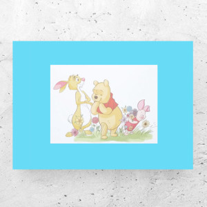 A4 plakat z Kubusiem Puchatkiem, plakat Kubuś Puchatek i Przyjaciele, bajkowy plakat do pokoju chłopca, kolorowy plakat do pokoju dziewczynki, Kubuś Puchatek plakat 21x30