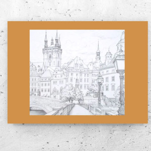 miasto plakat A4, architektura plakat, uliczka plakat 21x30, retro obrazek z miastem, plakat z uliczką, plakat z domami, plakat z miastem, plakat z budynkami, fajne plakaty do domu, poster A4