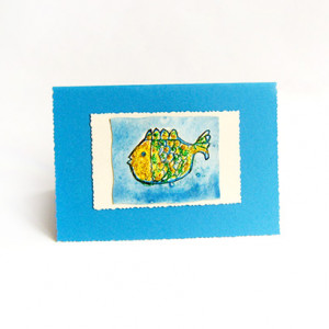 śmieszna kartka bez życzeń, rybka kartka, kartka z rybką, zwierzęta kartki, turkusowa kartka okolicznościowa, kartka dla dziewczyny, kartka dla chłopaka, zaproszenie, podziękowanie