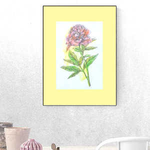 retro plakat A3, retro grafika na ścianę, 30x40 plakat z kwiatkiem, botaniczny plakat, kwiat plakat, vintage obrazek do domu