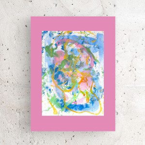 abstrakcyjny rysunek do loftu, kolorowa grafika na ścianę, nowoczeny obraz 30x40, boho dekoracja do domu