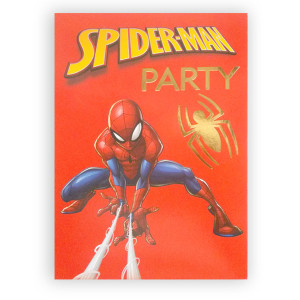 Spiderman zaproszenia na urodziny, zaproszenia ze Spidermanem, zaproszenia dla chłopca, zaproszenia dla chłopaka, czerwone zaproszenia na imprezę