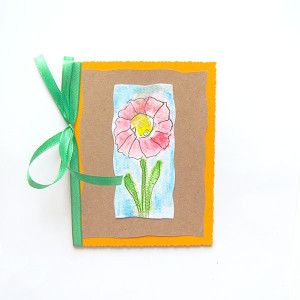 kwiatek kartka bez życzeń, ręcznie malowana kartka okolicznościowa, kartka na różne okazje, kartka z kwiatkiem, zaproszenie bez tekstu, podziekowanie