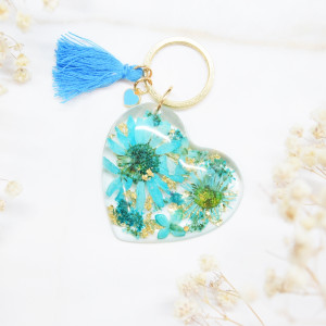 Duży Brelok Bukiet z Serca - błękit