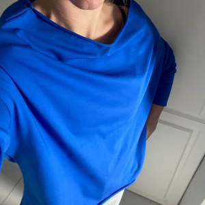 Bluzka oversizowa chabrowa