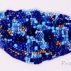 freeform błękit-granat bransoletka beading