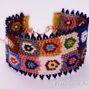 patchworkowa bransoletka boho beading