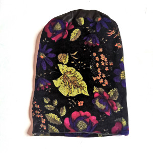 Czapka ciepła kwiatowa smerfetka