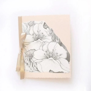 szaro kremowa kartka z kwiatami, retro kartki bez tekstu, vintage kartki, kwiaty kartka w stylu retro, kwiatki kartka w stylu vintage