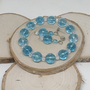 Kolczyki i bransoletka z niebieskiego kwarcu