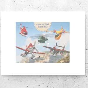 bajkowy plakat z samolotami, fajne plakaty dla dzieci, samoloty plakat A4, fajne plakaty dla chłopca, plakaty z bajek, mały plakat do dziecięcego pokoju, planes poster A4