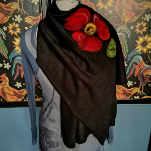 szal wełniany czarny