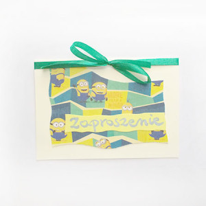 bajkowe zaproszenie dla dzieci, śmieszne zaproszenie bez tekstu, minionki zaproszenie, zaproszenie z minionkami, ogólne zaproszenie dla dziecka