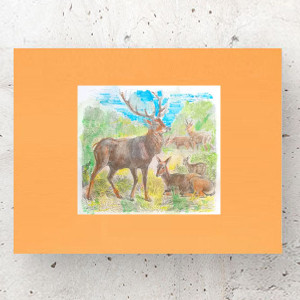 retro plakat A3, zwierzęta plakat do domu,  30x40 plakat z jeleniem, myśliwski obraz A3, skandynawski plakat z jelonkiem, boho dekoracja, vintage plakat ze zwierzętami
