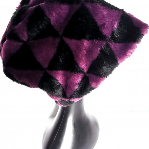Czapka futrzana zimowa duża fiolet