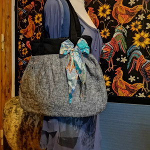 torba damska szaro czarna