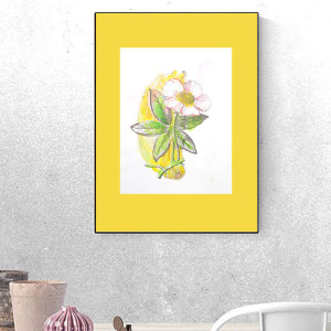 retro plakat A3, retro grafika na ścianę, 30x40 plakat z roślinami, botaniczny plakat, kwiat plakat, vintage obrazekz kwiatkami do domu