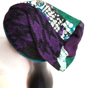 Czapka patchworkowa uniwersalna  kolorowa