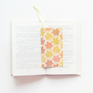 liście zakładka do książki, jesień zakładka, przyroda zakładka, decoupage zakładka, vintage zakładka