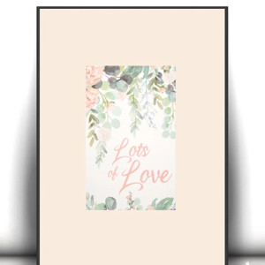 love plakat A4, mały plakat na ścianę, pastelowy plakat z kwiatami, plakat z napisami, ładny plakat do sypialni, kwiaty plakat do domu