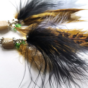 Klipsy pióra etno dlugie