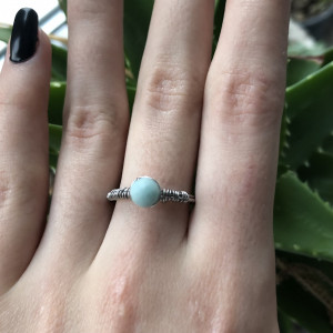 pierścionek regulowany z fasetowanym amazonitem