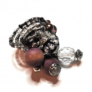 pierścionek boho duży spiralny handmade