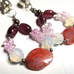 Klipsy kolorowe kamyki koraliki