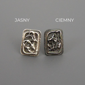 Małe nowoczesne surowe kolczyki, srebro
