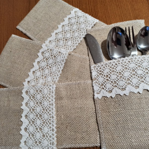 Lniane etui na sztućce